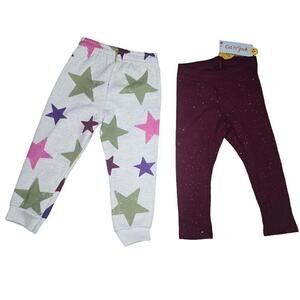 Cat & Jack Kids Leggings and Jogger Pants Set - Size Toddler 2T Star Print
